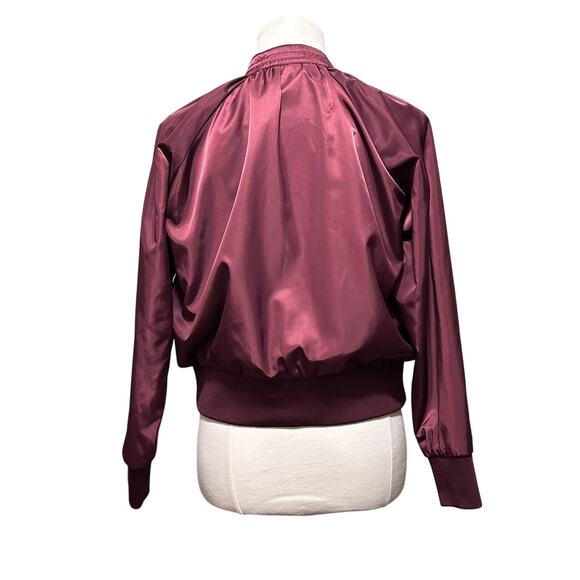 Free People Lightweight Maroon/Burgundy/Red Bomber Jacket Size Extra Small - Picture 3 of 8